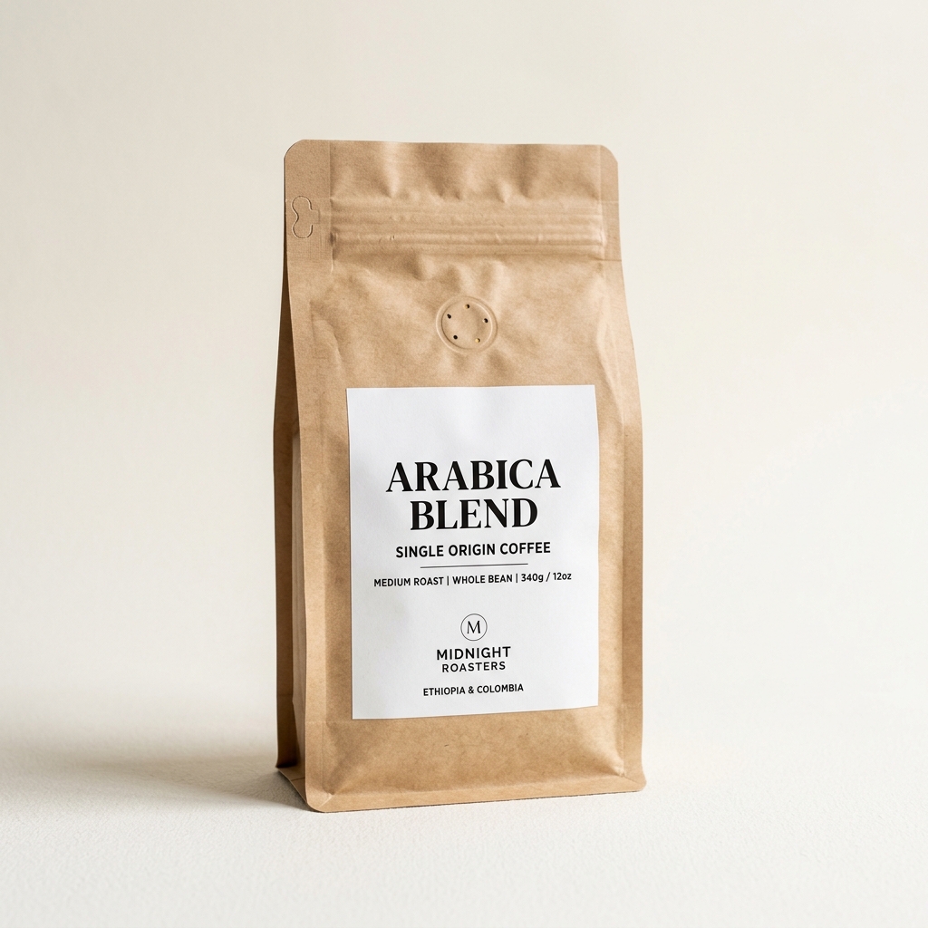 Kraft Stand-Up Coffee Pouch Packaging